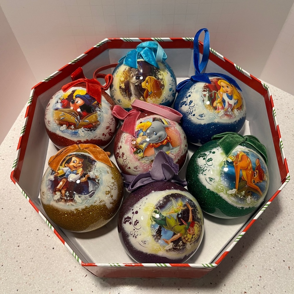 Disney Character Christmas Ornaments Set